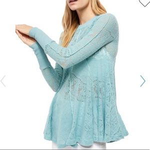 NWT Free People Coffee in the Morning tunic, Sea S